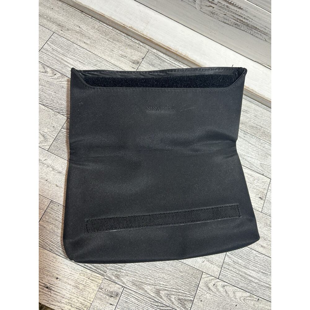 Nina Ricci Paris for Air De Temps Travel Cosmetic Bag Purse Black Nylon - Picture 2 of 10